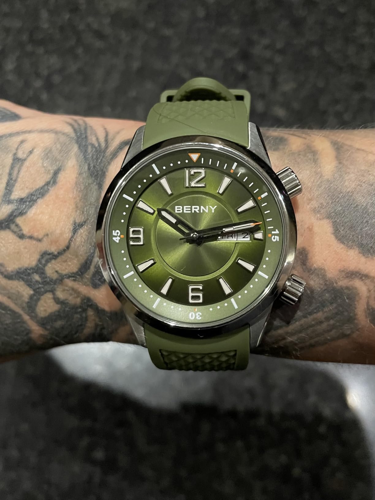 Berny Dive HV600 Orologio Uomo Nero Automatico 20ATM