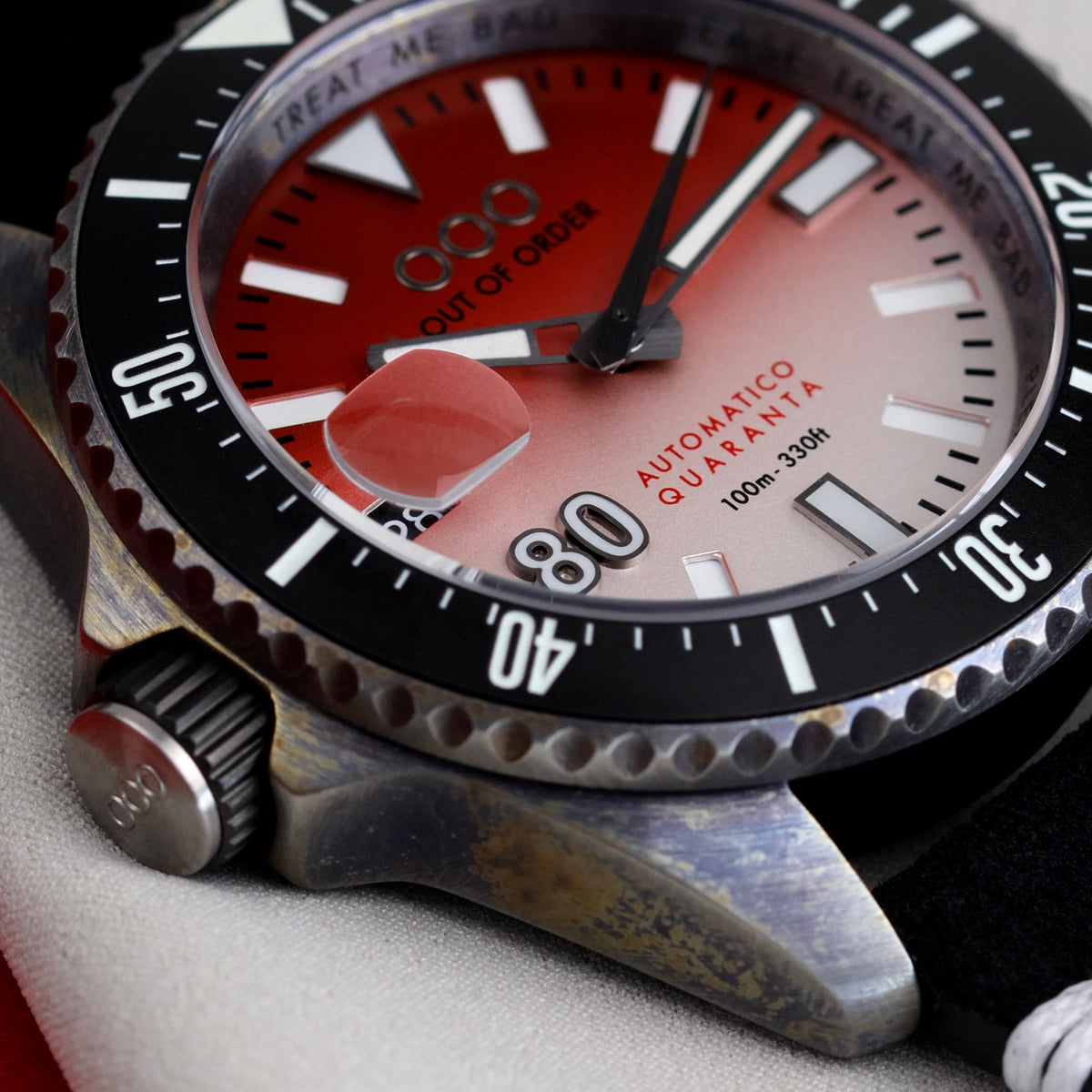 Out Of Order Automatico Quaranta Merah Putih orologio 40 mm rosso