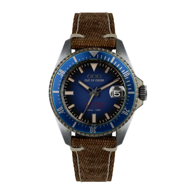 Out Of Order Automatico Quaranta orologio canvas blu 40mm
