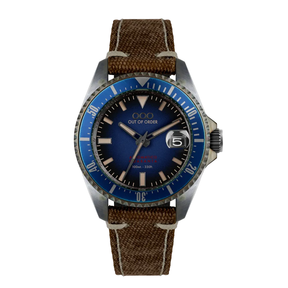 Out Of Order Automatico Quaranta orologio canvas blu 40mm