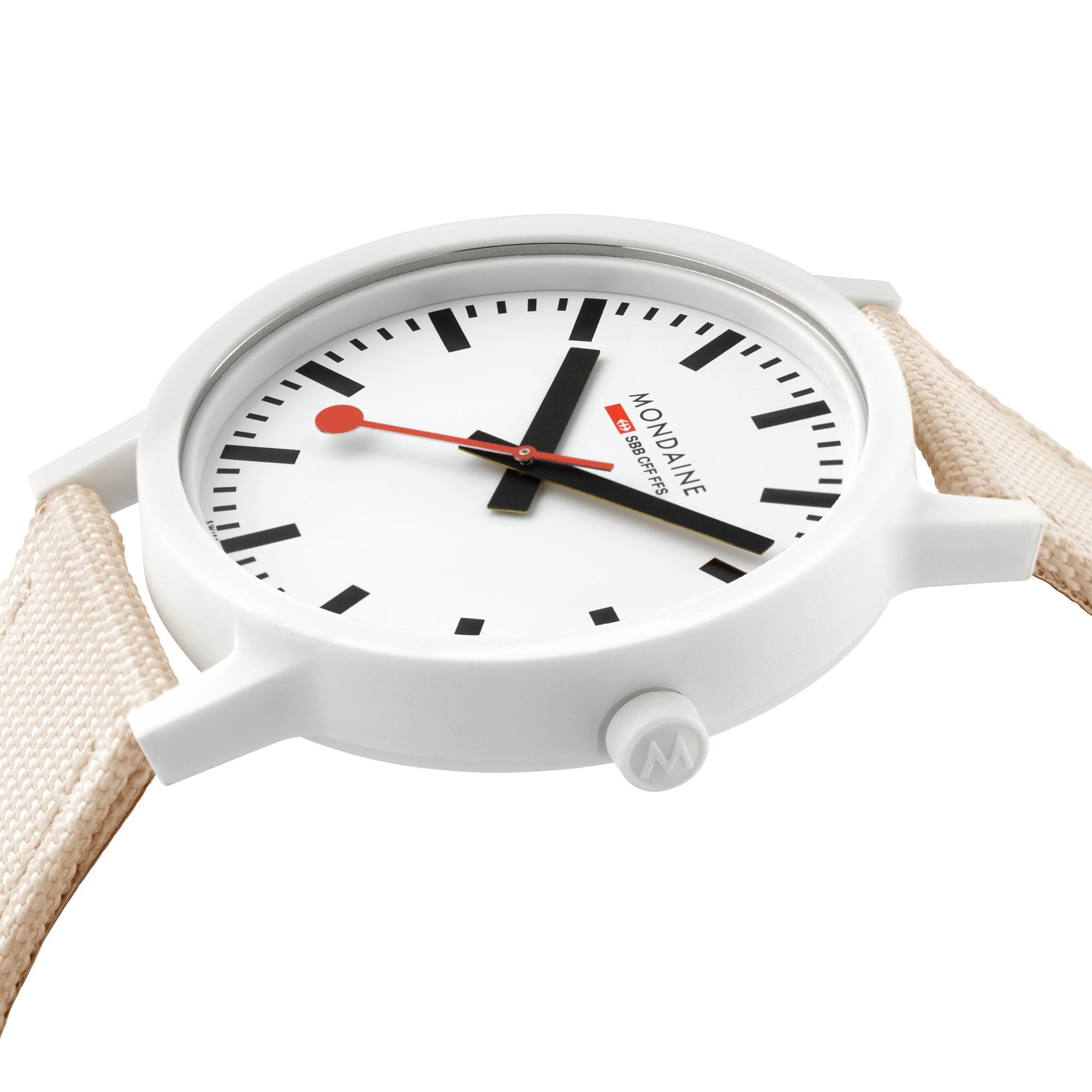 Mondaine Essence Panna 41mm orologio tessuto
