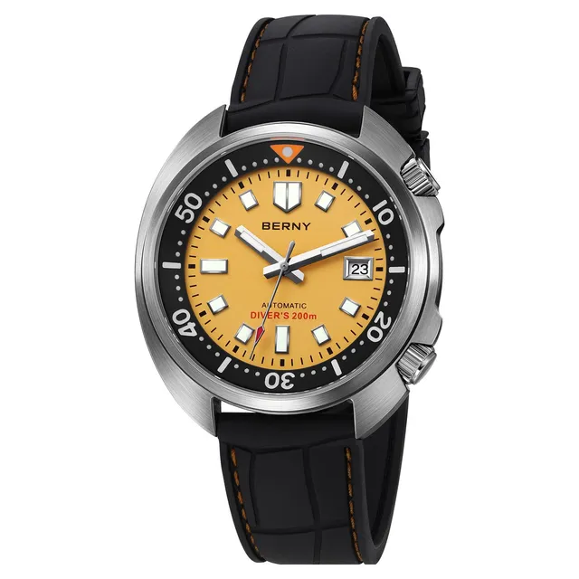 Berny Diver 200M Orologio Uomo Automatico Giallo Zaffiro