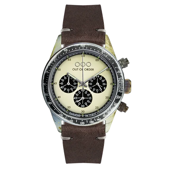 Out Of Order Cronografo Brown Cream orologio 42 mm marrone