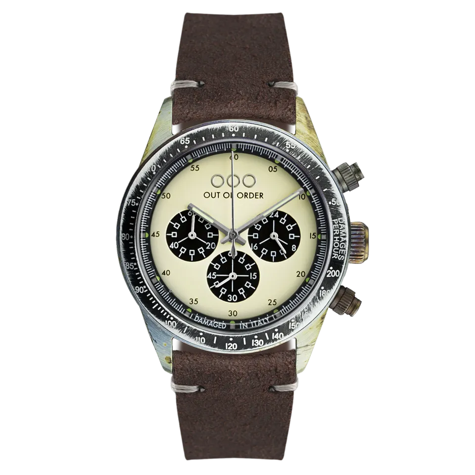 Out Of Order Cronografo Brown Cream orologio 42 mm marrone