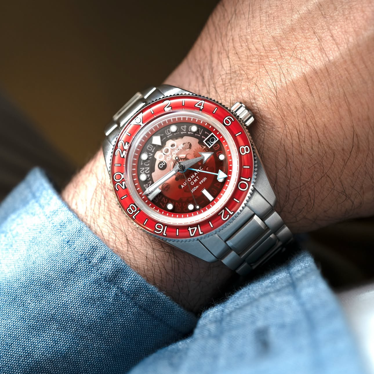 Out Of Order Shaker Spritz Bitter orologio GMT 40 mm rosso
