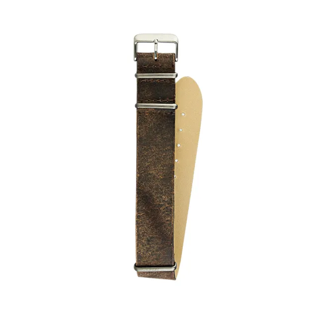 Out Of Order Military Cinturino Pelle Marrone 22mm