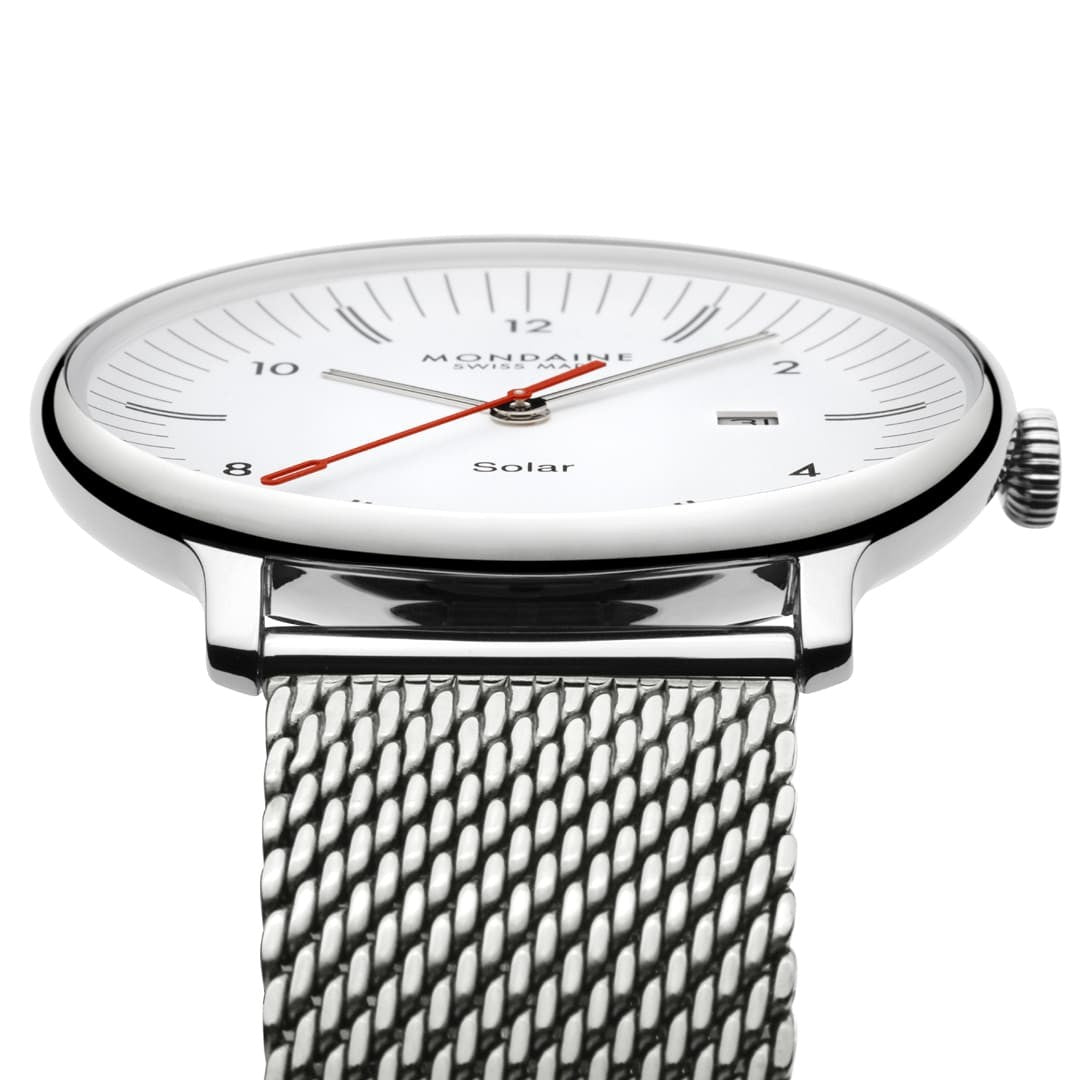 Mondaine Doppio Solar 41mm orologio bianco solare