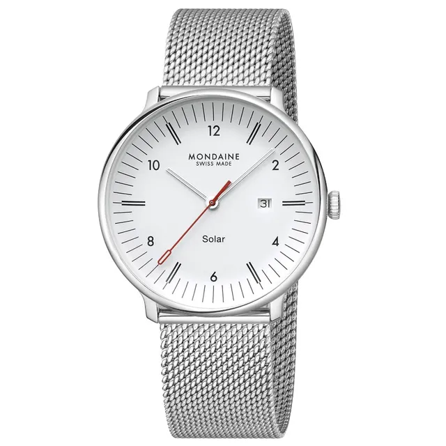 Mondaine Doppio Solar 41mm orologio bianco solare