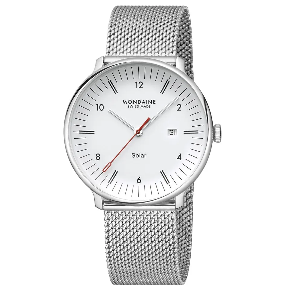 Mondaine Doppio Solar 41mm orologio bianco solare