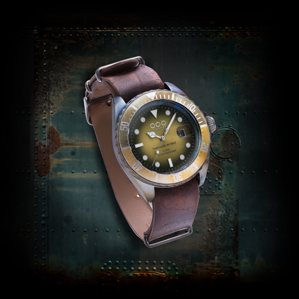 Out Of Order Scorpione Brown Yellow orologio quarzo 44 mm
