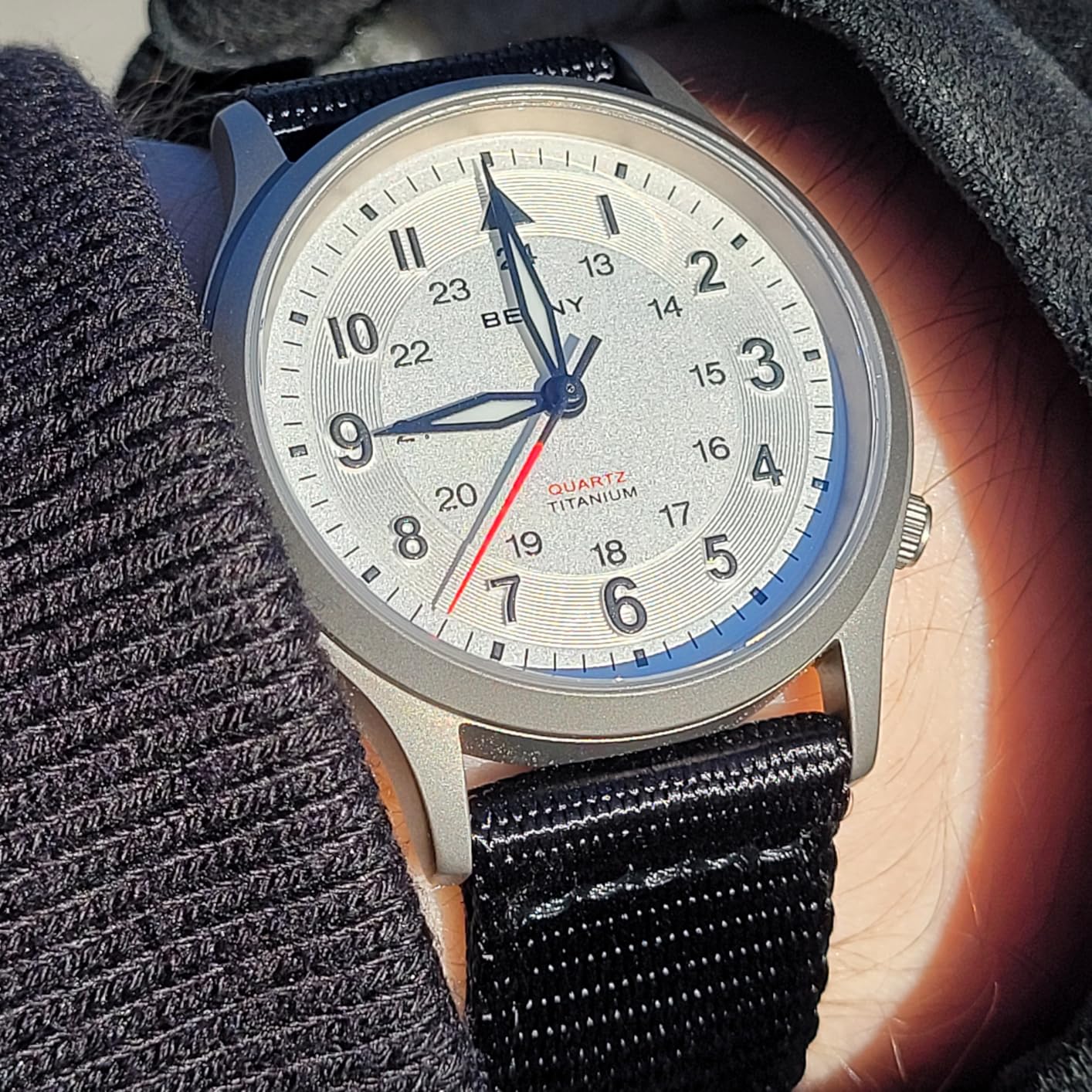 Berny Titanium Orologio Unisex Tela-Bianco Quarzo VH31