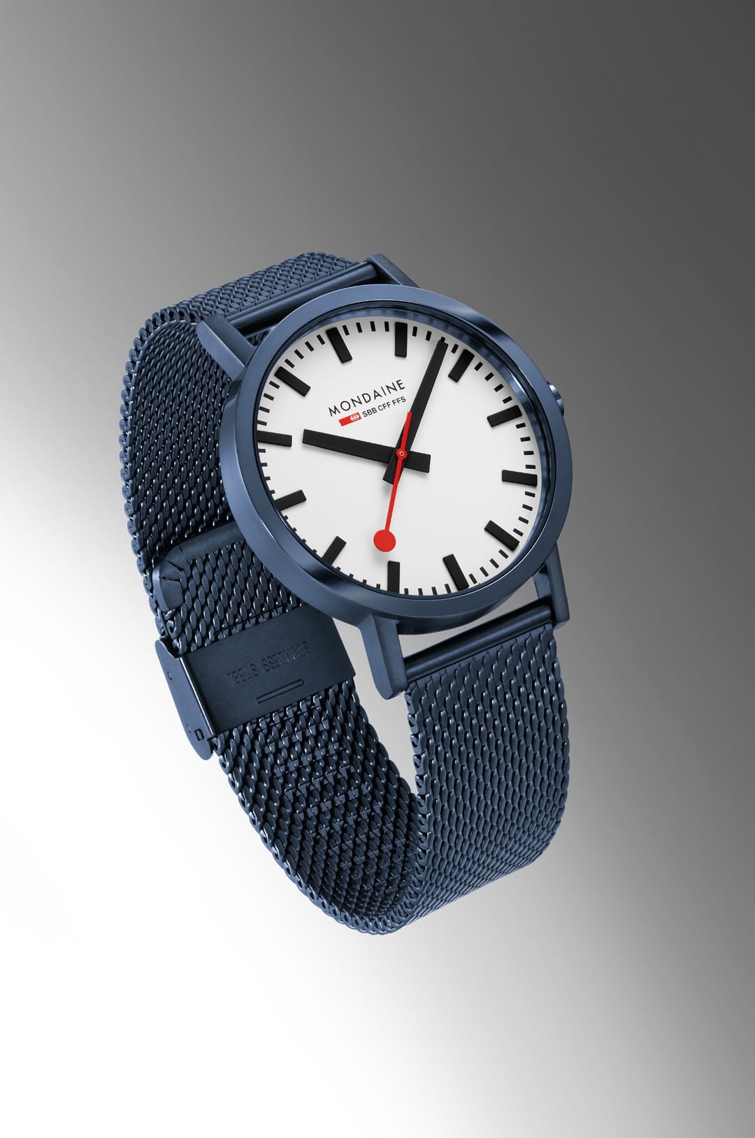 Mondaine Classic Blu 40mm orologio acciaio