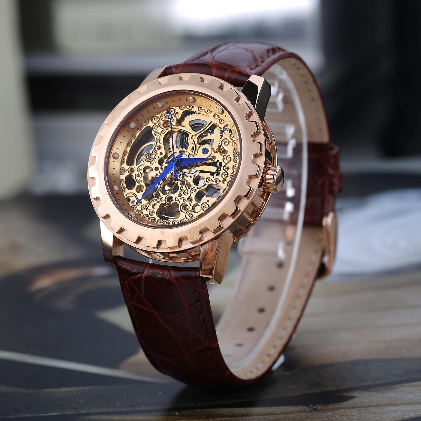 Berny Scheletro Automatico Uomo Oro Rosa 40mm