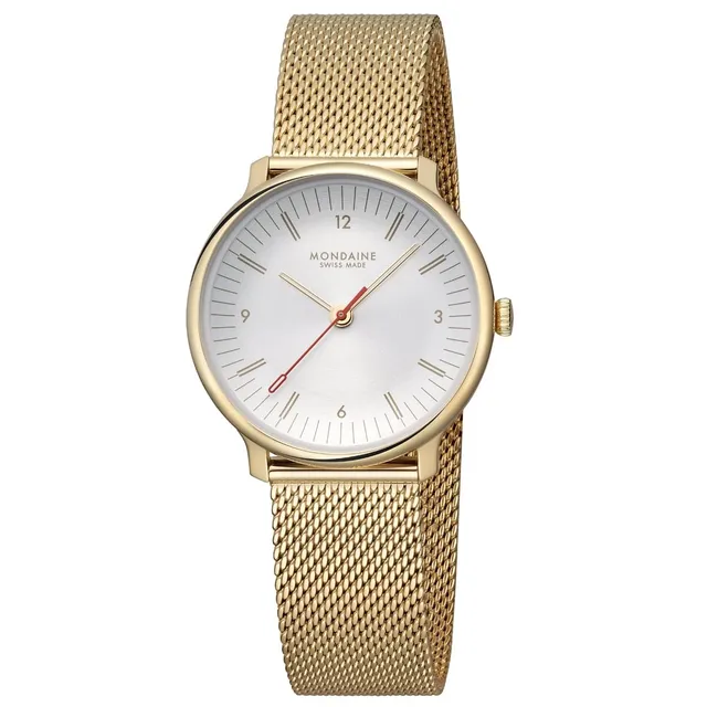 Mondaine Doppio Oro Mesh 33mm orologio donna