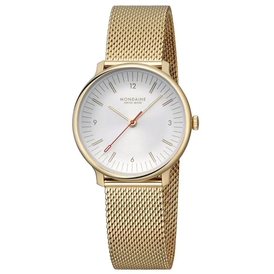 Mondaine Doppio Oro Mesh 33mm orologio donna