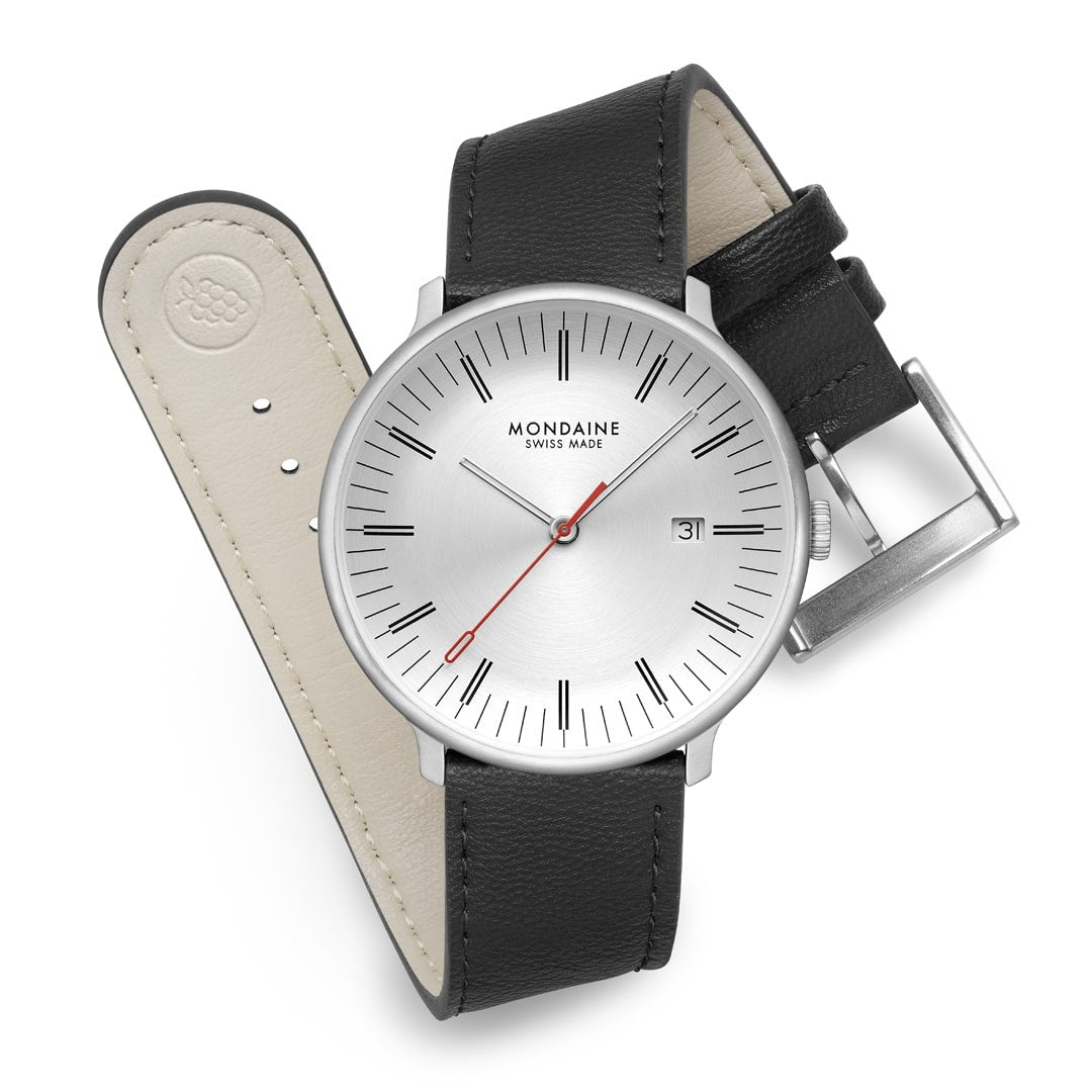 Mondaine Doppio Silver Orologio 41 mm Argento