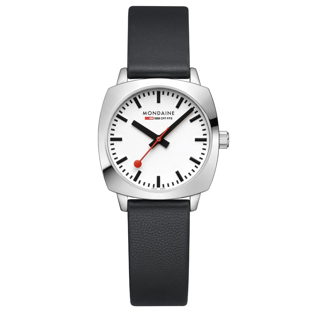 Mondaine Petite Cushion Orologio Nero 31 mm Zaffiro
