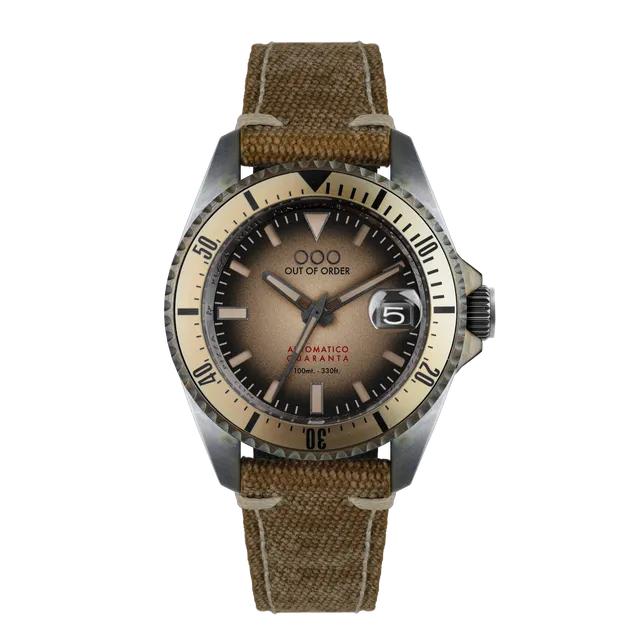 Out Of Order Sand Automatico Quaranta Canvas Orologio 40mm