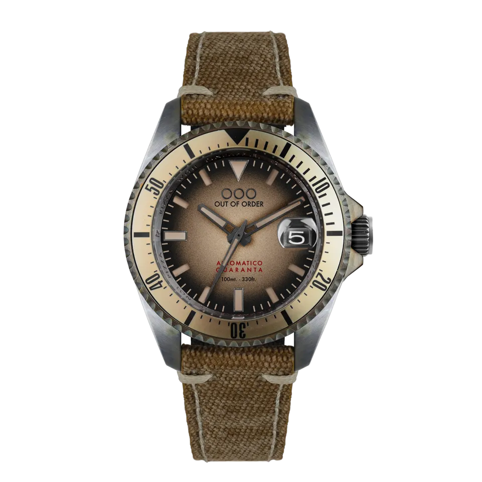 Out Of Order Sand Automatico Quaranta Canvas Orologio 40mm
