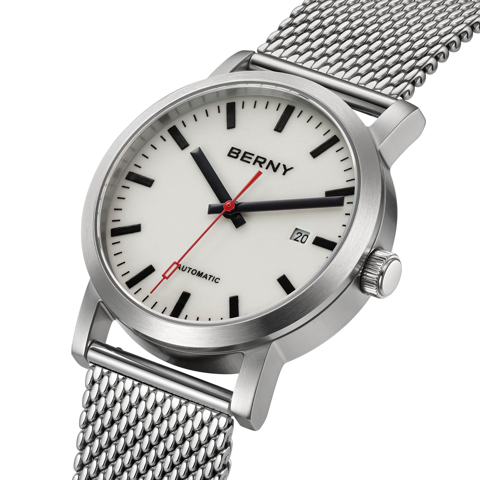 Berny Classic orologio automatico tutto bianco luminoso