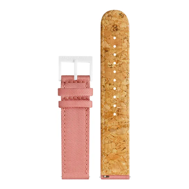 Mondaine Essence cinturino tessuto rosa 20 mm sughero