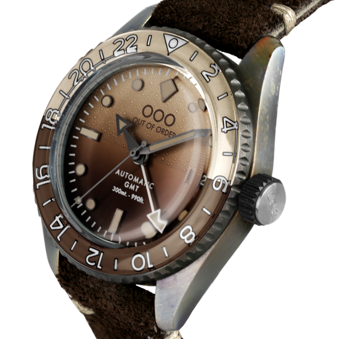 Out Of Order Shaker Irish Coffee orologio GMT 40 mm marrone