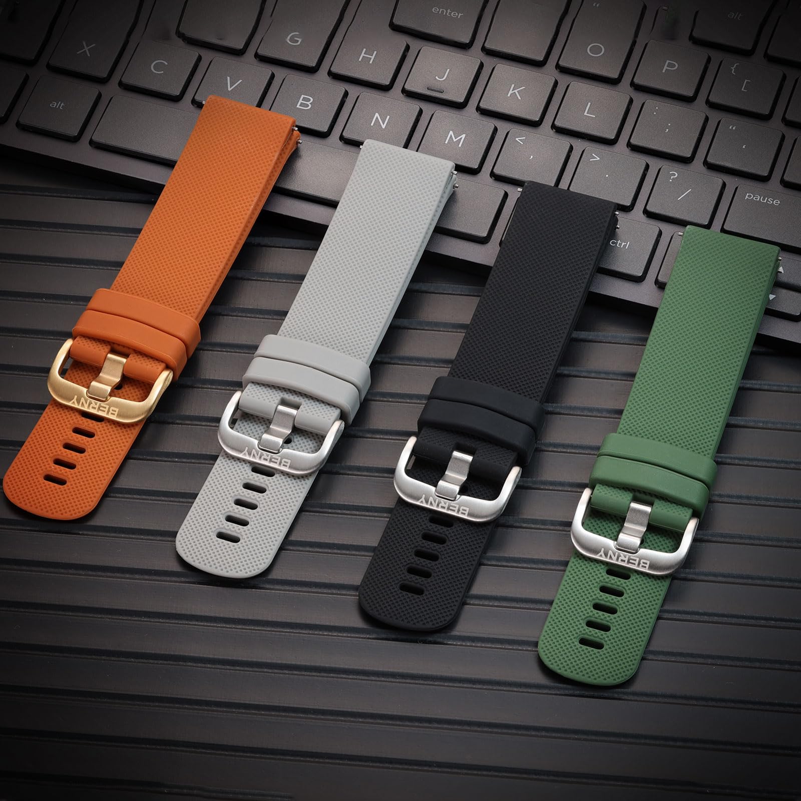 Berny Cinturino Orologio Silicone 22mm Grigio Chiaro
