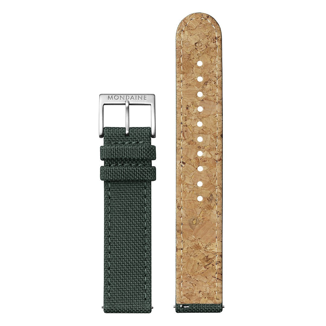 Mondaine Classic orologio 36 mm verde tessuto