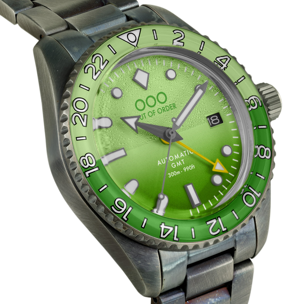 Out Of Order Shaker Midori orologio automatico GMT 40 mm verde acciaio