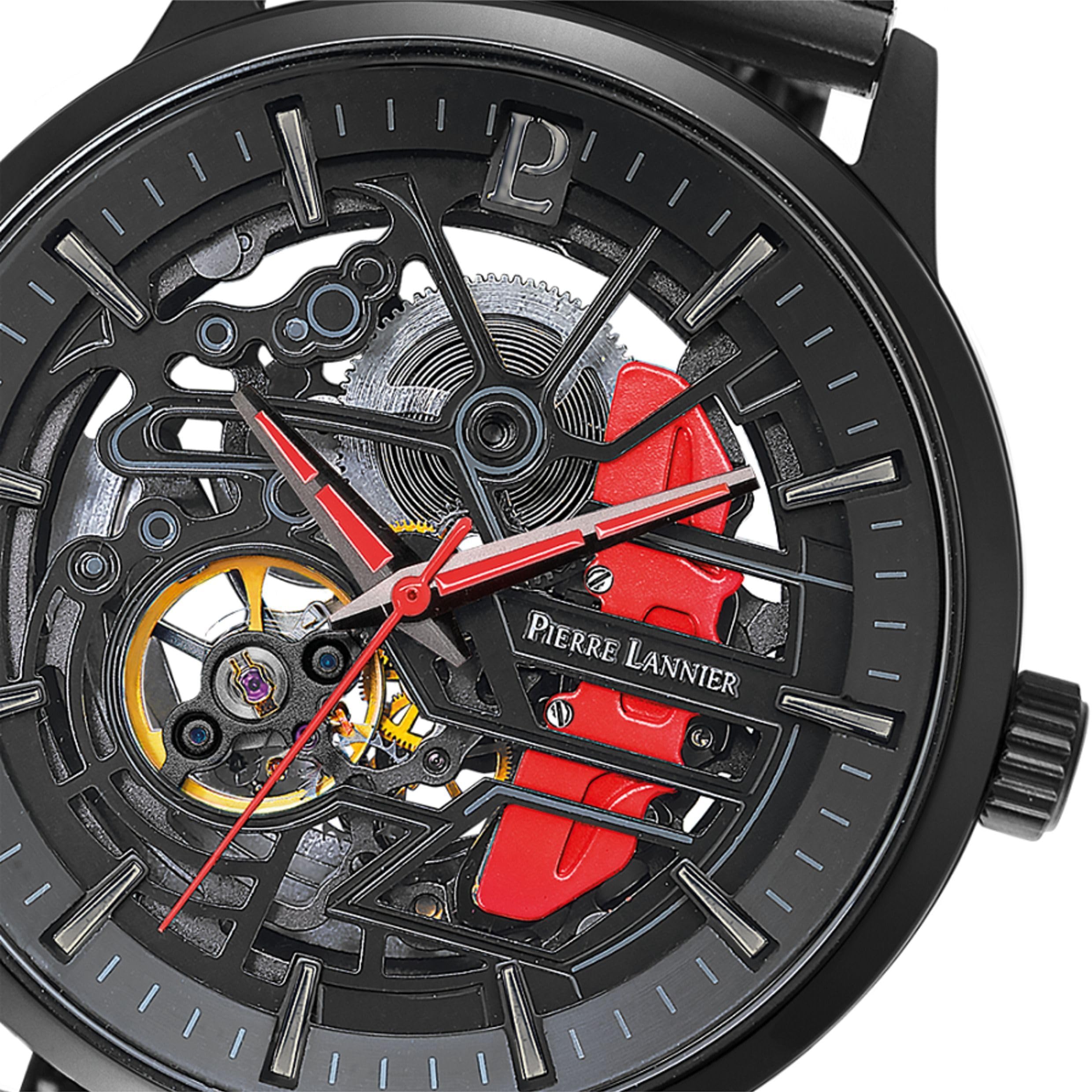 Pierre Lannier Paddock orologio automatico scheletrato nero 43 mm