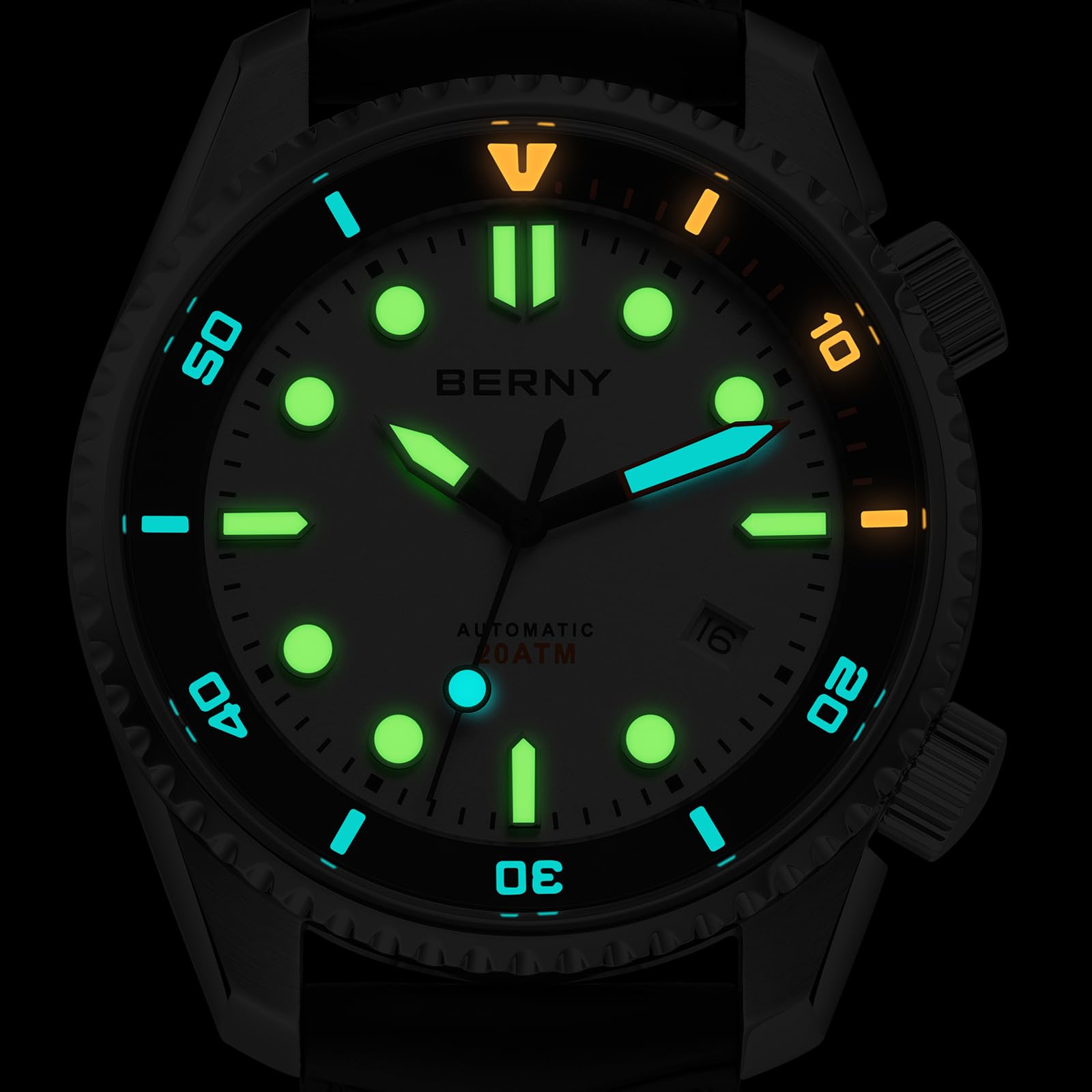 Berny Diver Miyota 8215 orologio automatico bianco