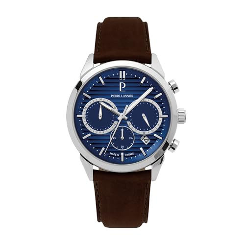 Pierre Lannier Monarck cronografo 43 mm acciaio pelle