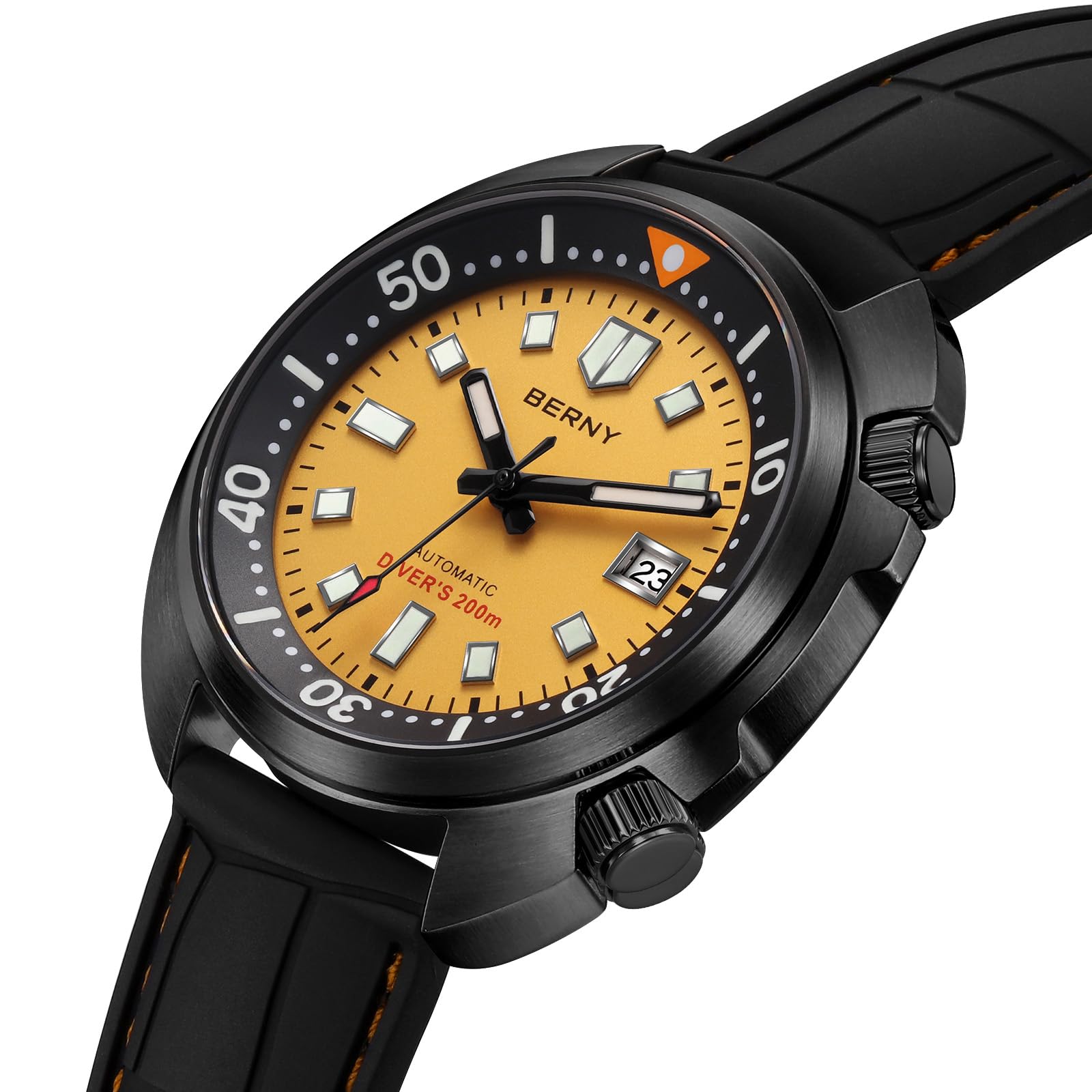 Berny Diver orologio automatico uomo giallo 200M