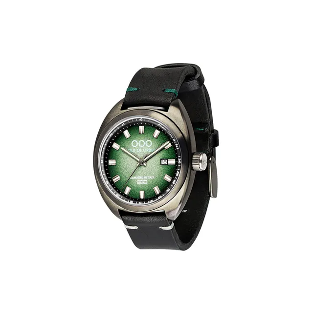Out Of Order Torpedine 3H orologio verde 42 mm pelle