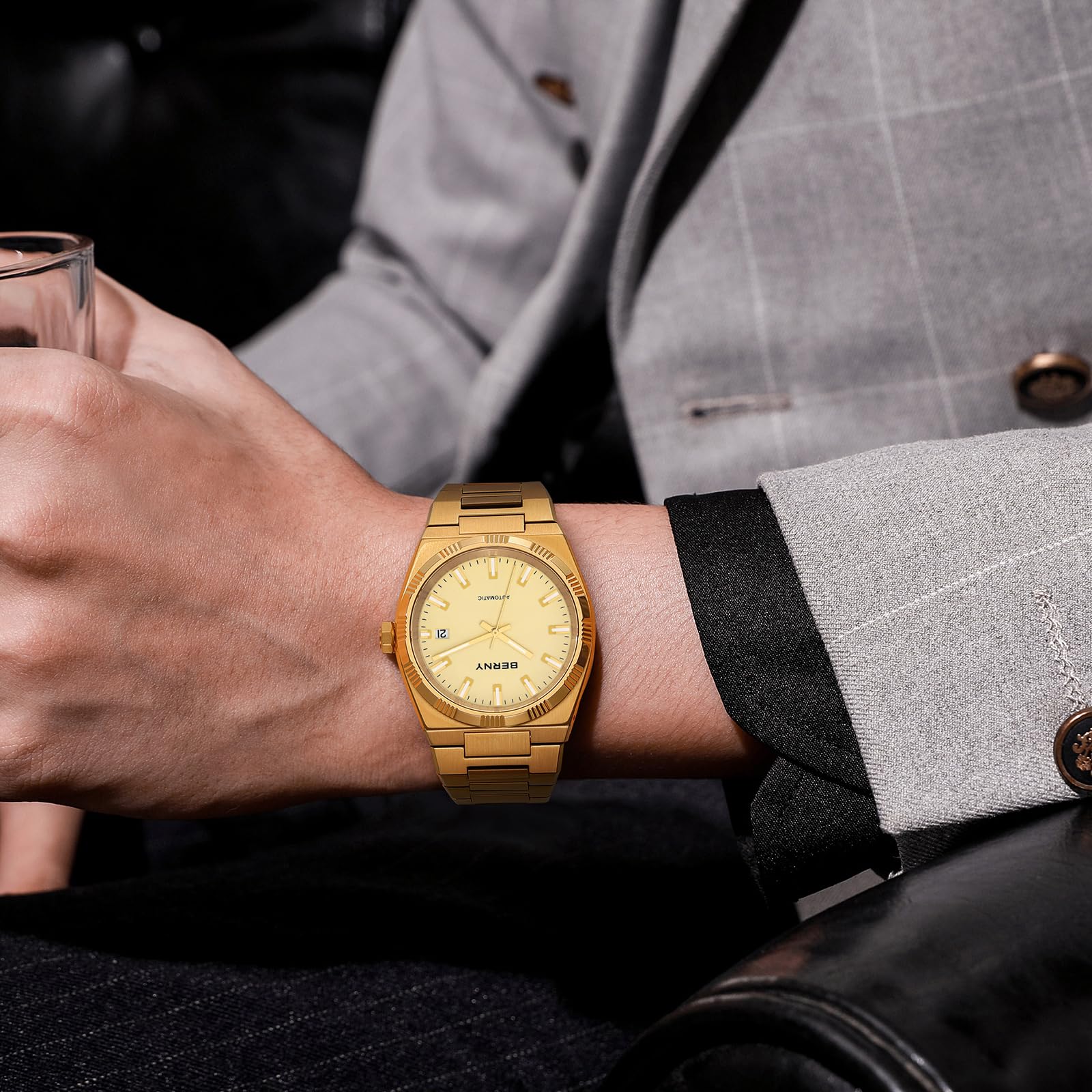 Berny AM053VM orologio automatico uomo oro 5ATM