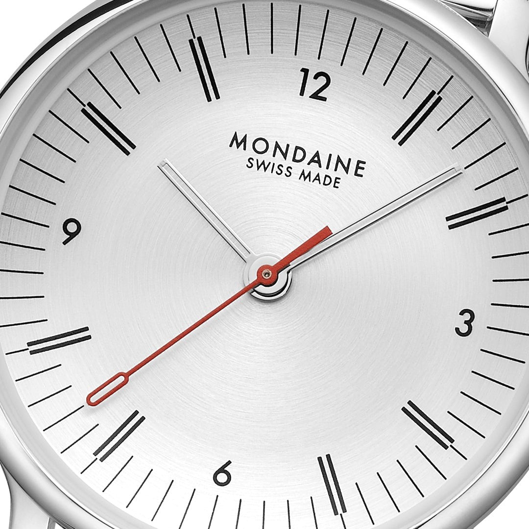 Mondaine Doppio Silver orologio 33mm acciaio