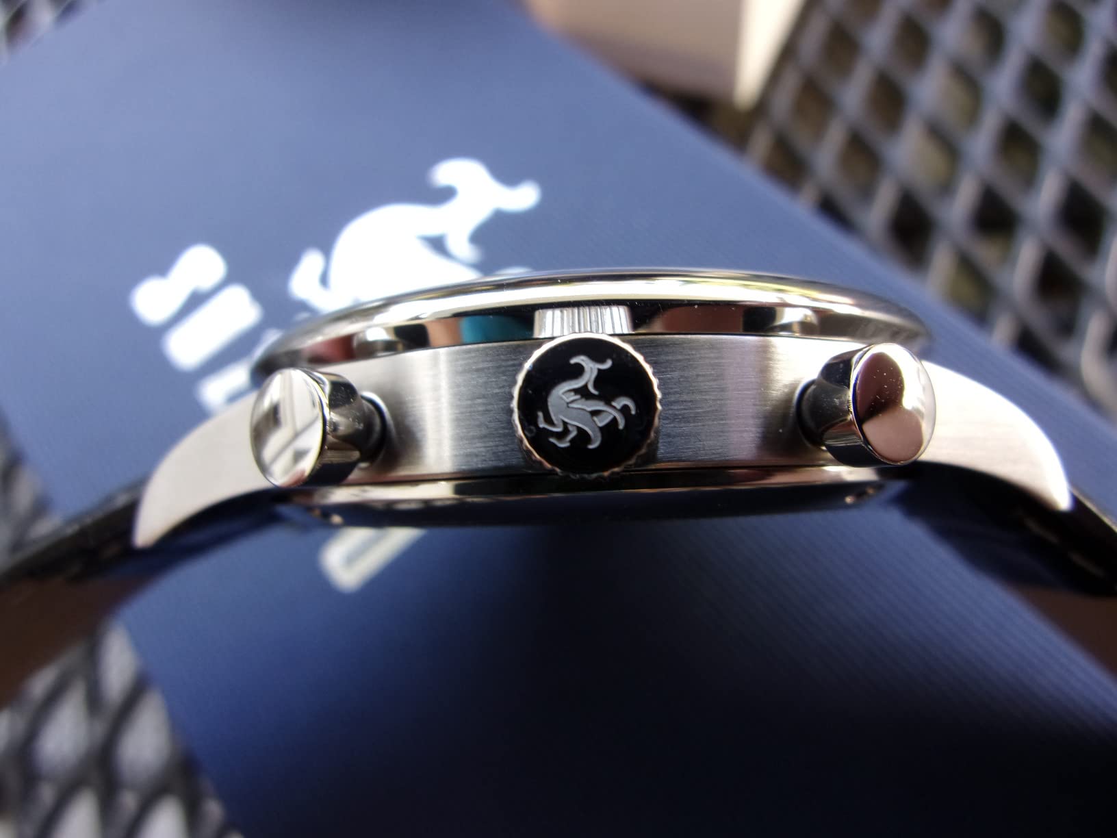 Suzaku Chronograph Orologio Quarzo Uomo 40 mm Blu Pelle