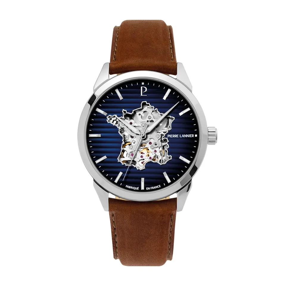 Pierre Lannier Monarck orologio automatico 43 mm acciaio