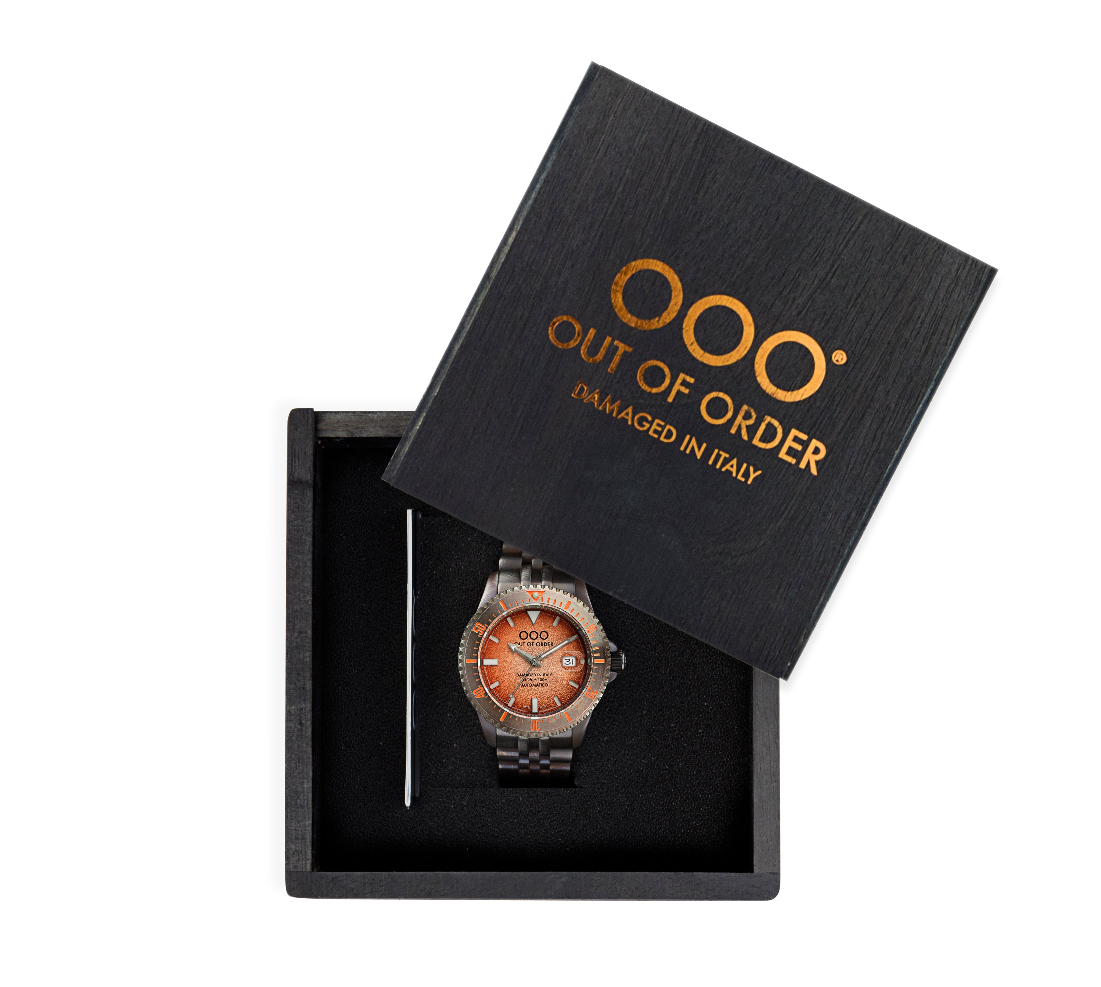 Out Of Order Swiss Automatico Orange orologio 44 mm arancione