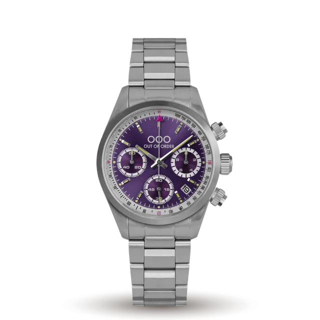 Out Of Order Sporty Cronografo quarzo viola 40mm acciaio