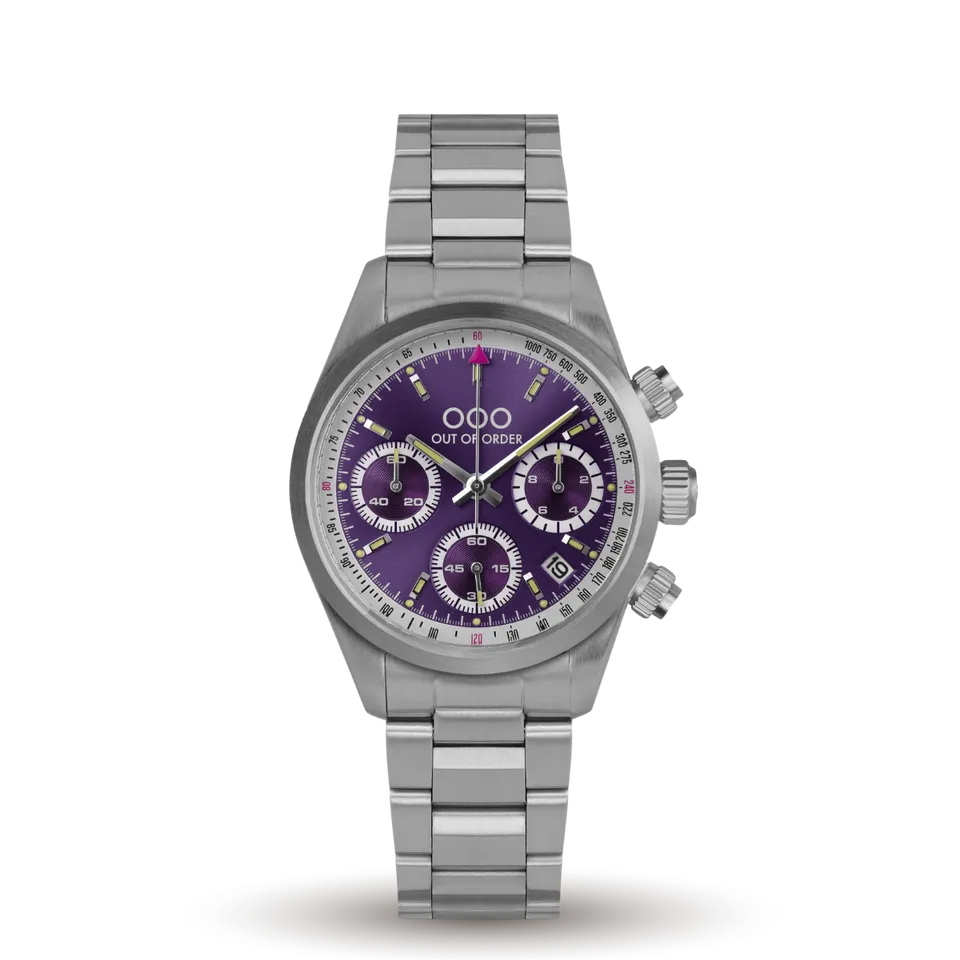 Out Of Order Sporty Cronografo quarzo viola 40mm acciaio
