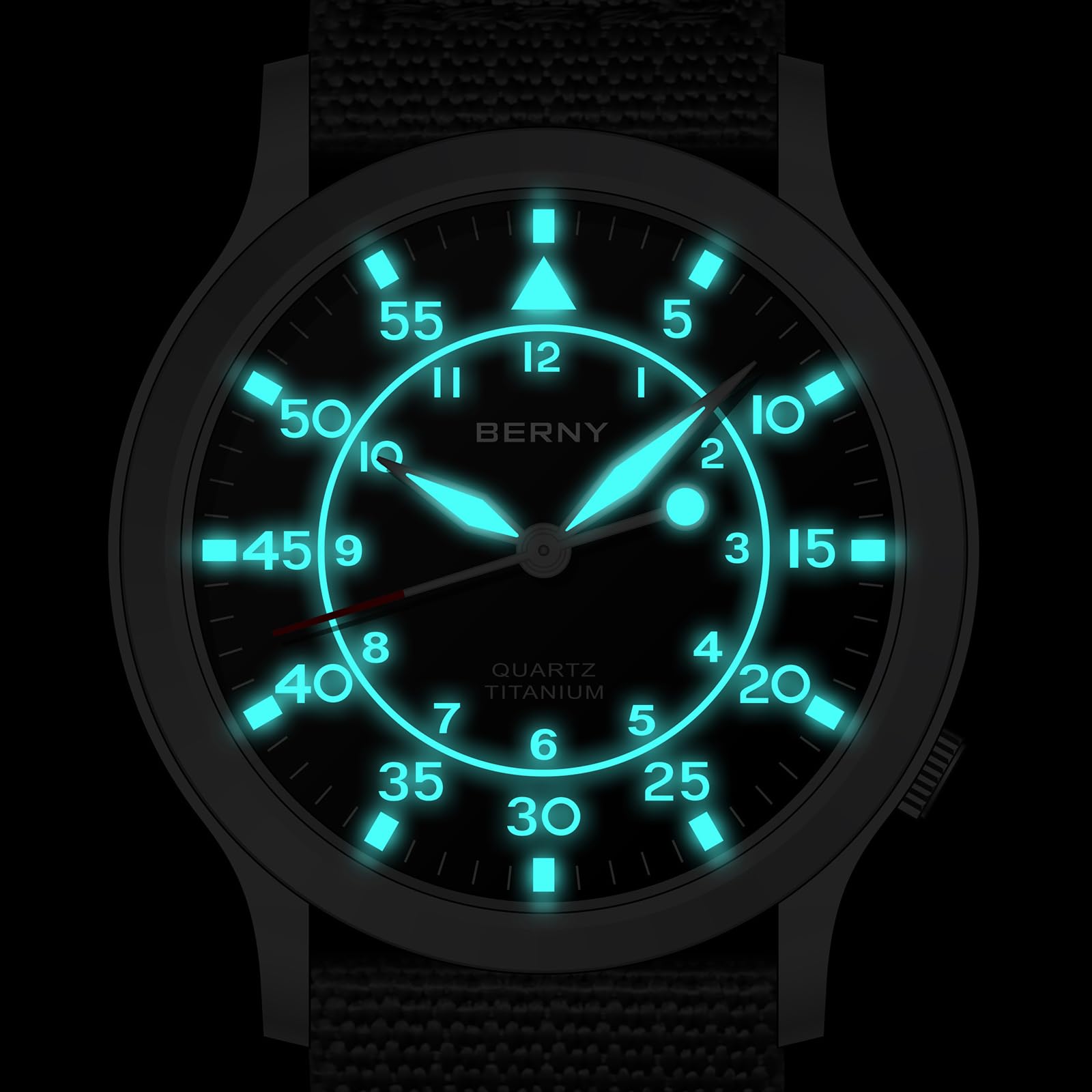 Berny Titanium orologio quarzo uomo nero titanio