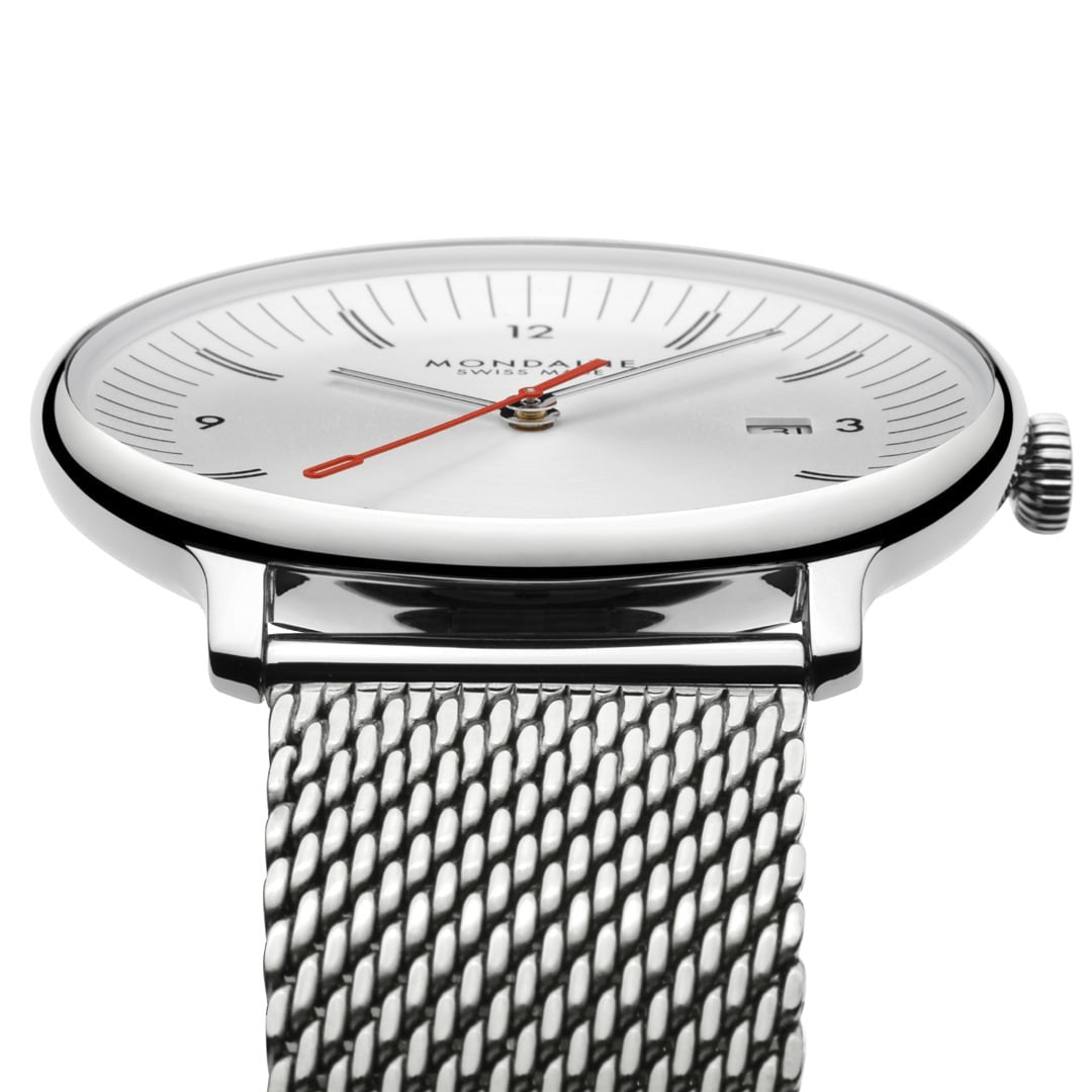 Mondaine Doppio Silver orologio 41mm acciaio argento