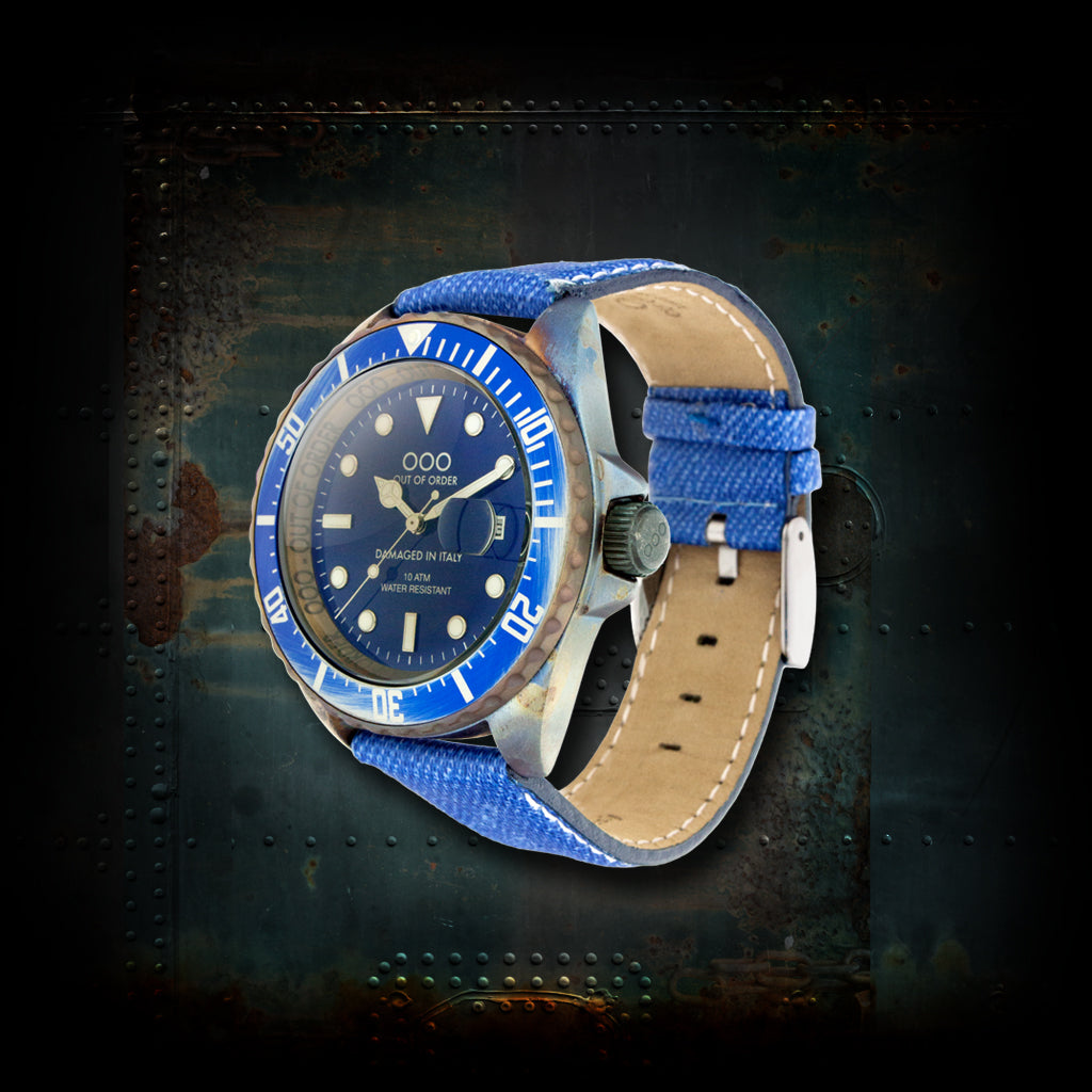 Out Of Order Jeans Light Blue orologio quarzo 44mm blu