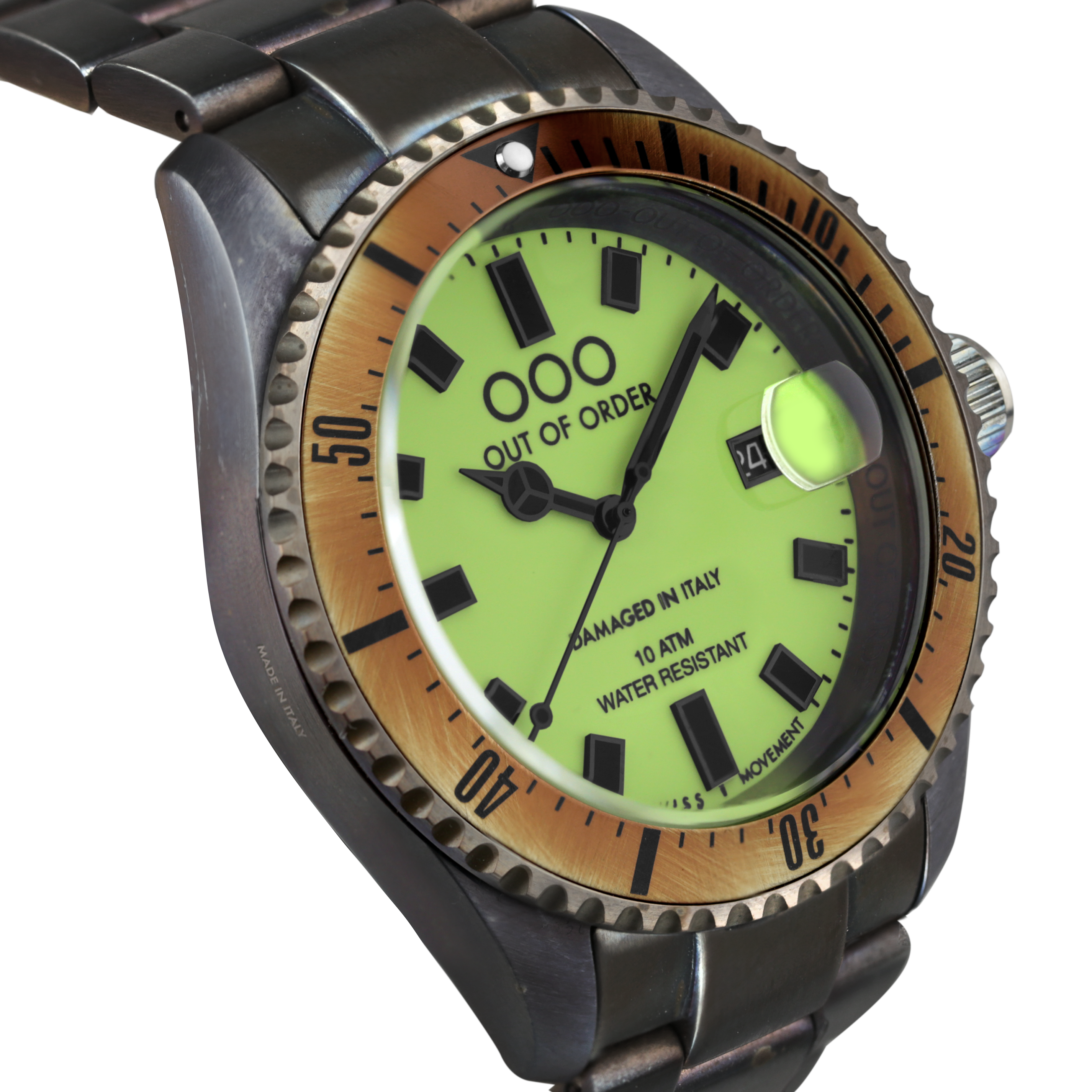Out Of Order Casanova Kiwi orologio acciaio verde 44 mm