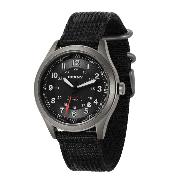 Berny Titanio Orologio Uomo Nero Automatico 10ATM