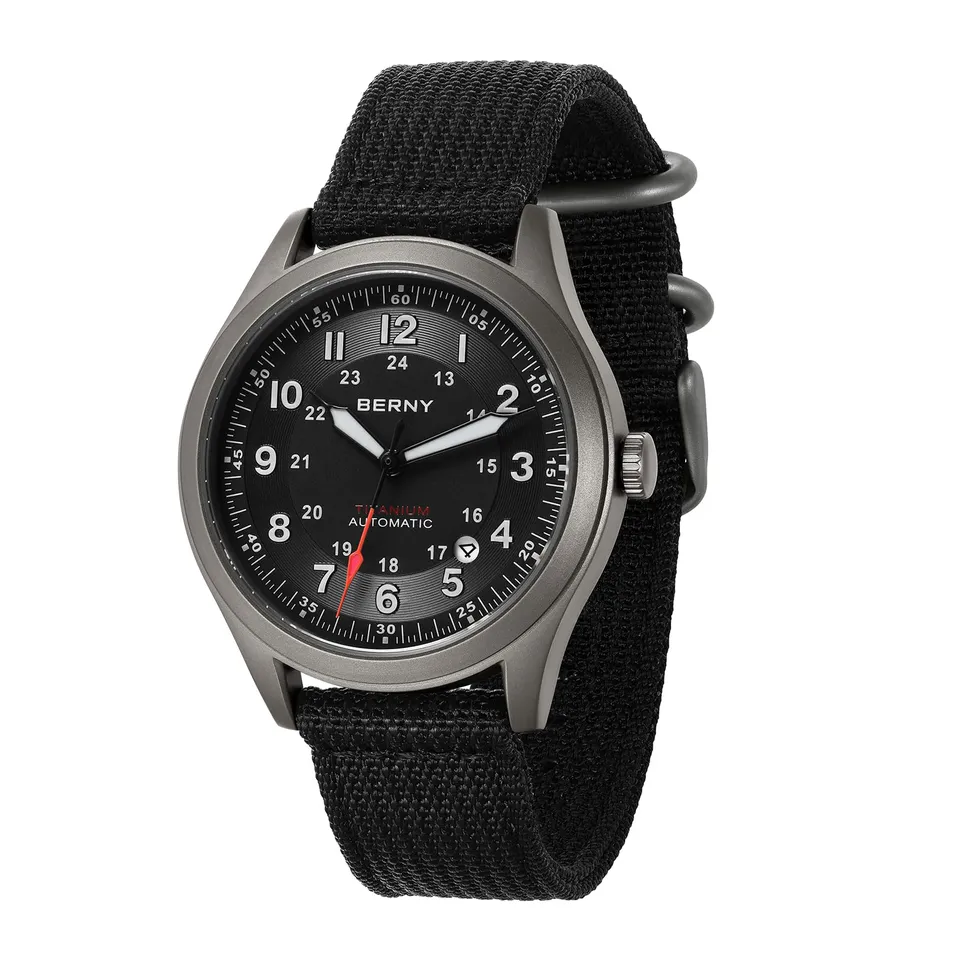 Berny Titanio Orologio Uomo Nero Automatico 10ATM