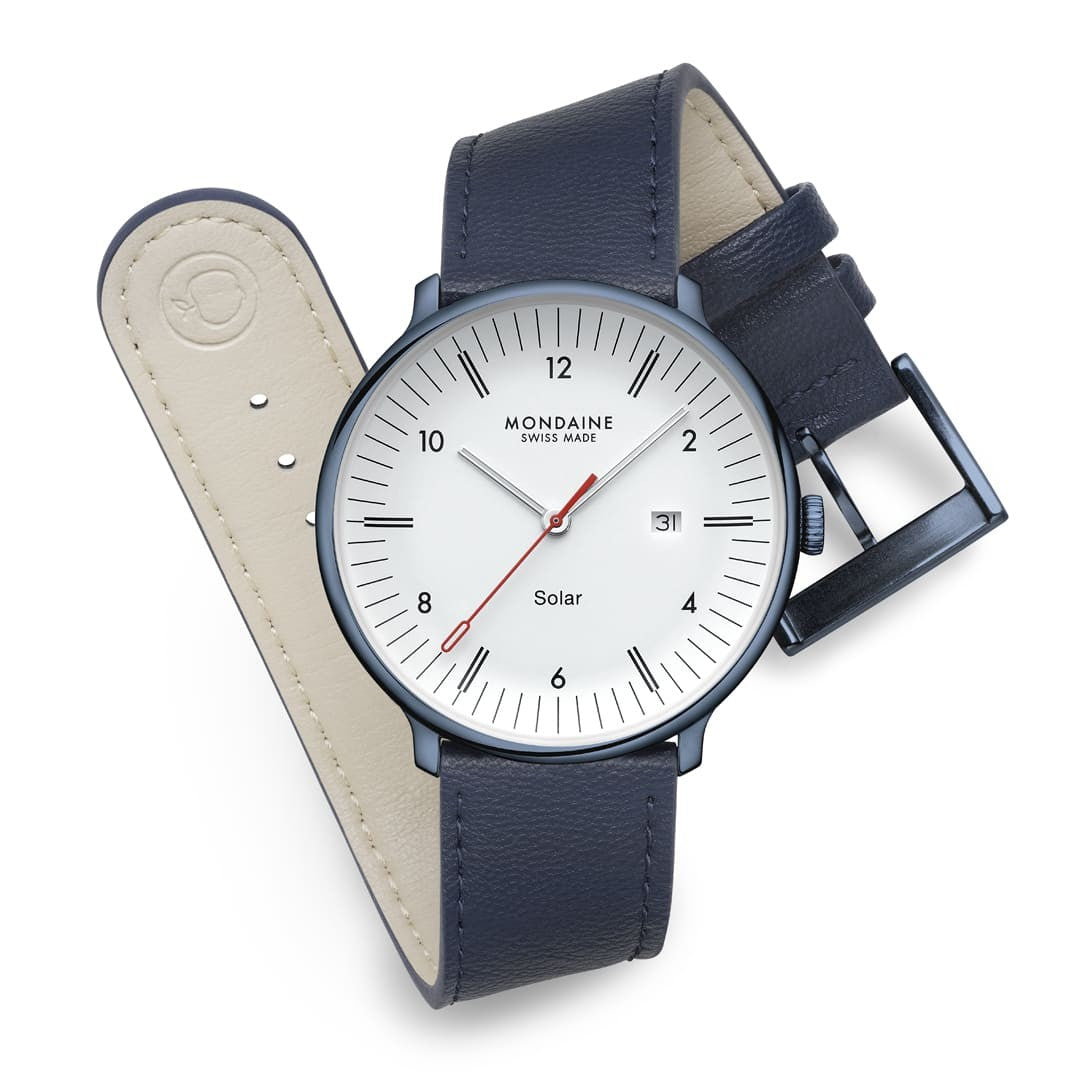 Mondaine Doppio Solar Blu 41 mm datario zaffiro