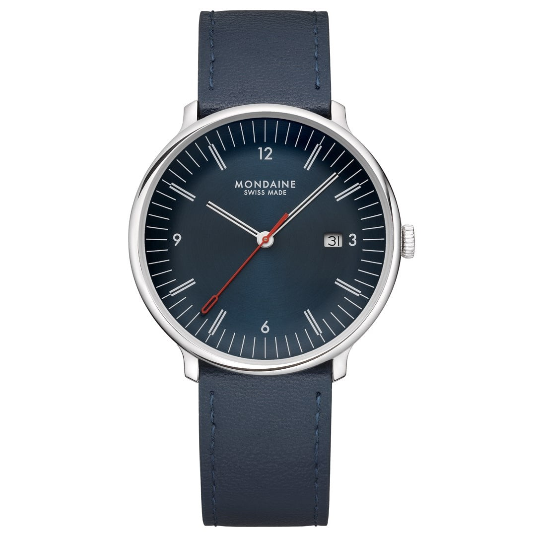 Mondaine Doppio Blu orologio 41 mm 2 cinturini