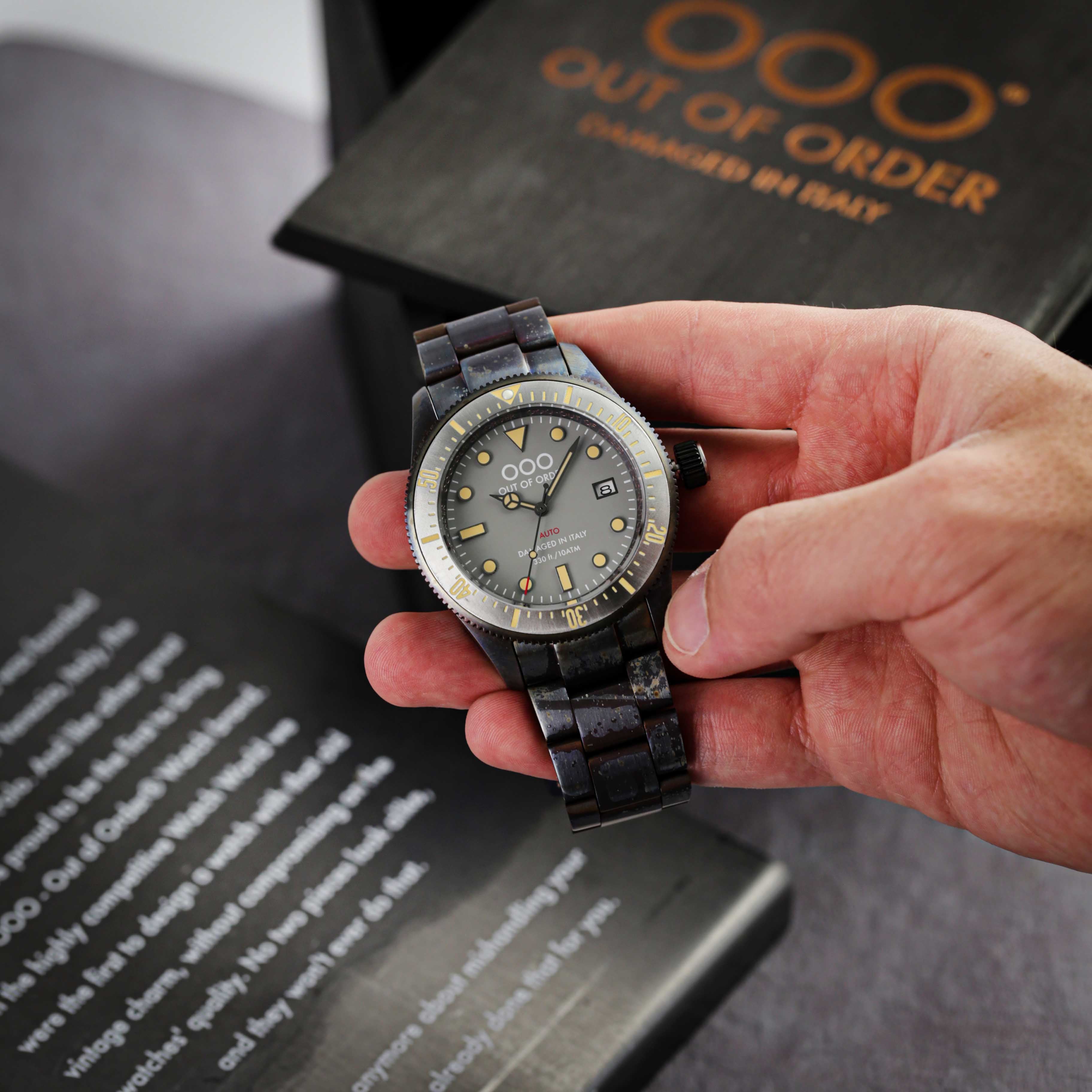 Out Of Order Auto 2.0 Grey orologio automatico 44 mm grigio acciaio